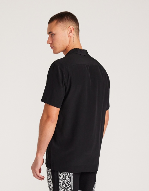 Calibre - Camp Collar Silk Shirt Black