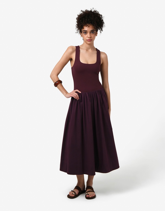 Forcast - Soho Knit & Poplin Midi Dress