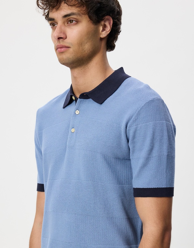Scotch & Soda - Knitted Tone On Tone Striped Regular Fit Polo