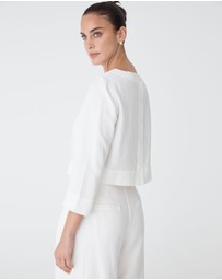 Forcast - Emma Button Back Linen Top