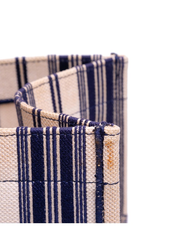 Pre-Loved by Azura Reborn - Pre-Loved Large Canvas Striped Book Tote