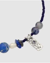 Haze & Glory - ICONIC EXCLUSIVE - Necklace Men Deep Blue Gemstone 925 Sterling Silver