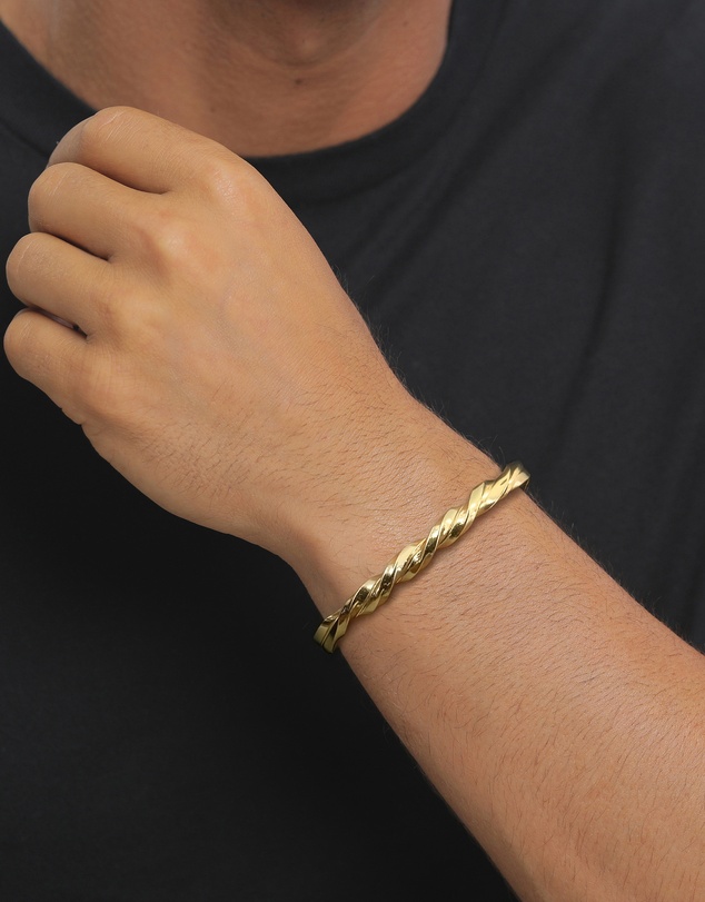 Kuzzoi - ICONIC EXCLUSIVE - Twisted Cuff Bracelet in Gold-Plated 925 Sterling Silver