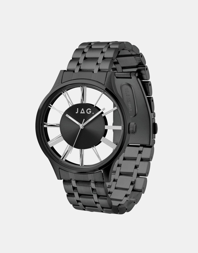 Jag - Gerroa Mens Black Dial 43mm Silver Watch