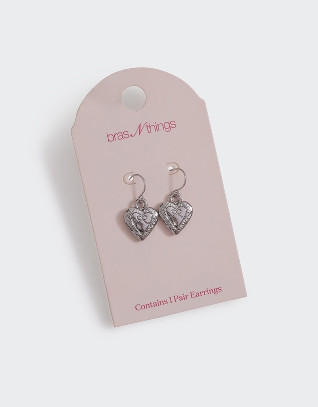 Bras N Things - Heart Earring - Silver