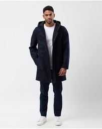 Brooksfield - Hooded Wool Blend Overcoat