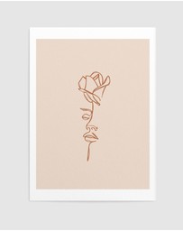 Olive et Oriel - Her Wild Rose Terracotta Art Print