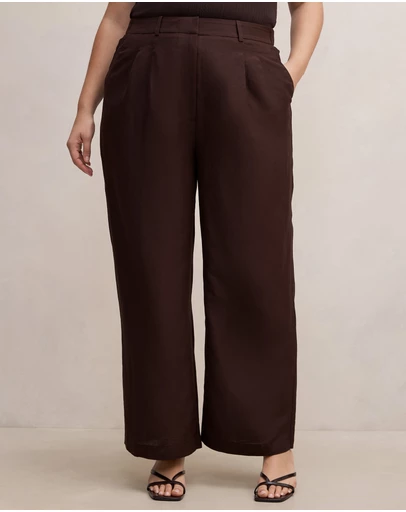 Forever New Curve - Eva Curve Linen Wide Leg Pants