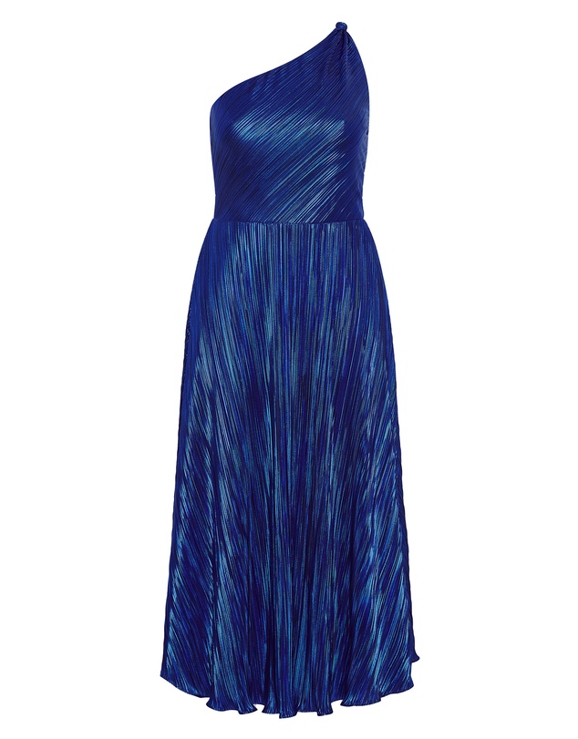 City Chic - Plus size Kamila One Shoulder Metallic Dress - navy