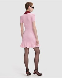Self Portrait - Contrast Collar Knit Mini Dress