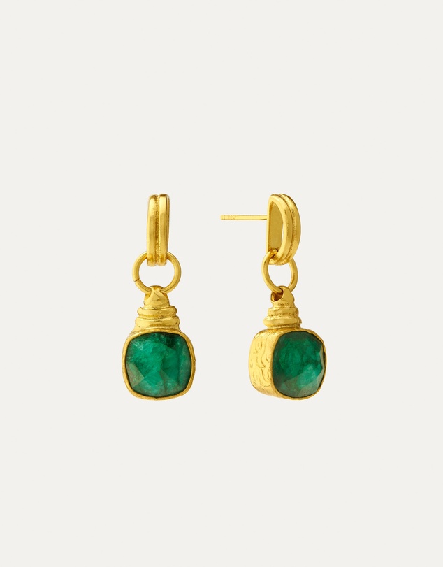 Ottoman Hands - Eleanor Emerald Drop Stud Earrings