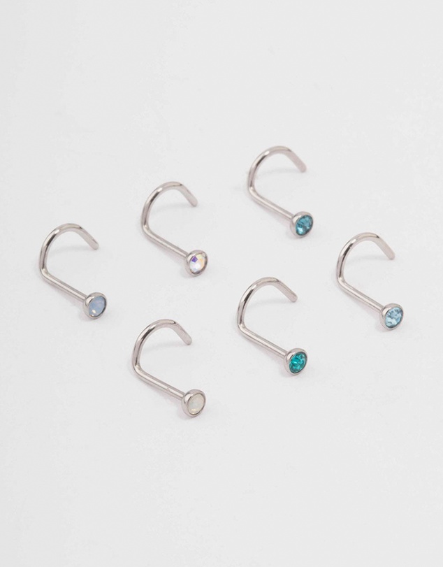 Lovisa - Surgical Steel Blue Mermaid Nose Piercing 6-Pack