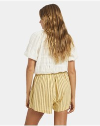 Roxy - Womens Mercado Stripe Elastic Waist Shorts
