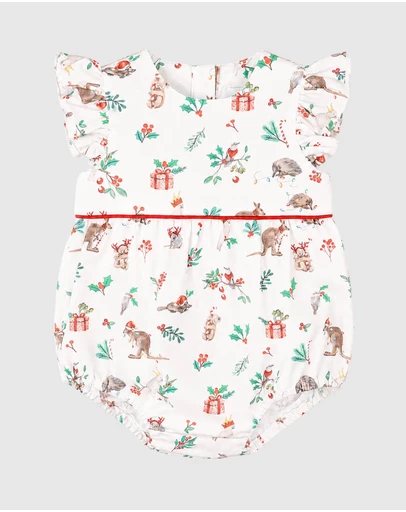 Bebe by Minihaha - Festive Print Frill Bodysuit - Babies