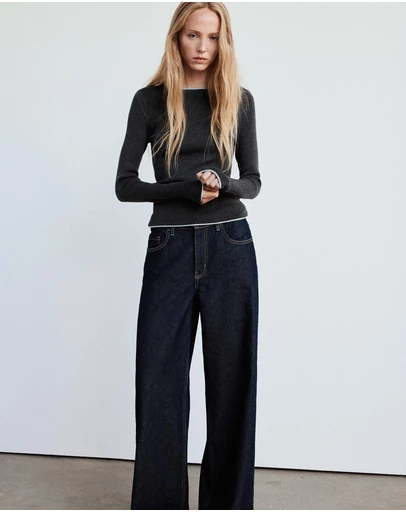 M.N.G - Ribbed Knit Jumper with Contrast Edging