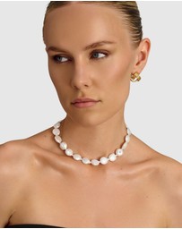 Nialaya Jewellery - Como Flat Pearl Choker