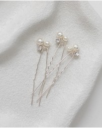 The White Collection - Blair - Pearl Detail Silver Bridal Hair Pins