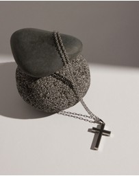Najo - Paladin Men's Carbon Fibre & Steel Chain Necklace