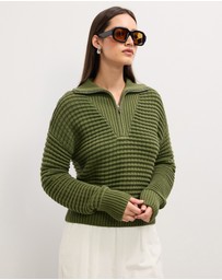 The Fated - Ellie Half Zip Knit Jumper
