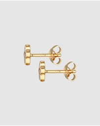 Elli Jewelry - Earrings Flower Pink Crystal in 925 Sterling Silver Gold Plated