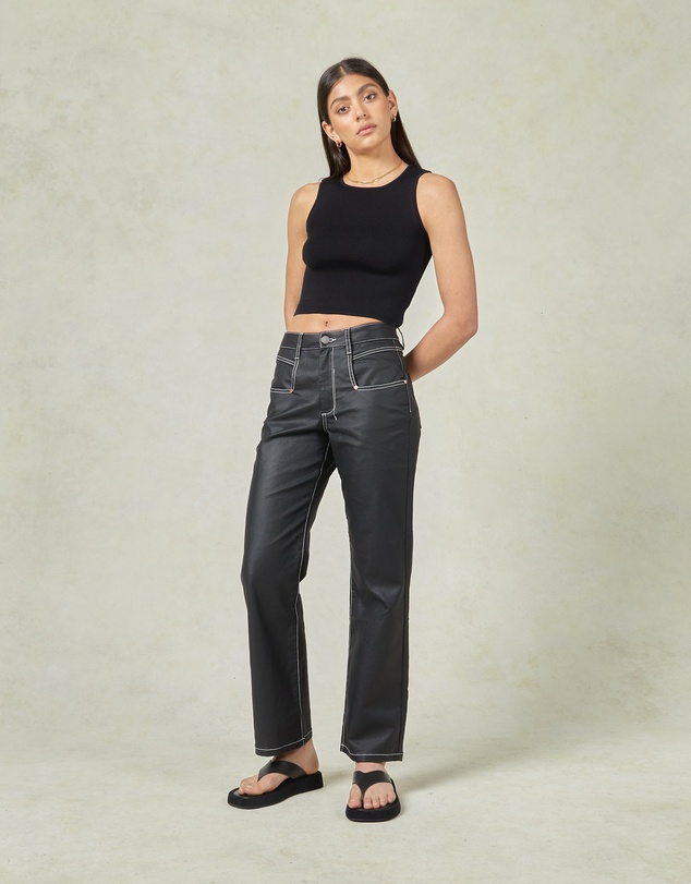 DRICOPER DENIM - Betzy Coated Black High Jeans