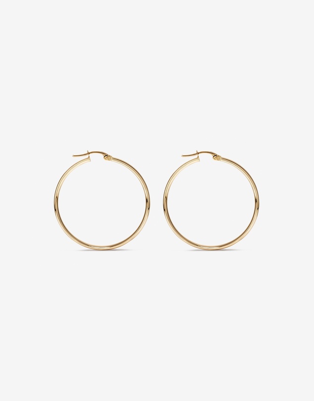 Michael Hill - 30mm Rounded Flat Hoop Earrings in 10kt Yellow Gold