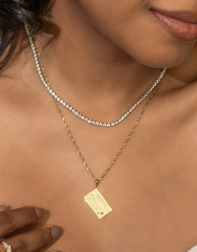 Wanderlust + Co - Pave 14K Gold Vermeil Tennis Necklace