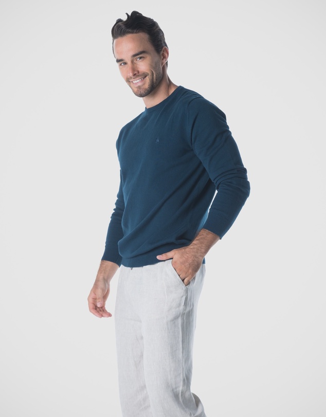 Coast Clothing - Crew Neck Cotton Jumper - Blue