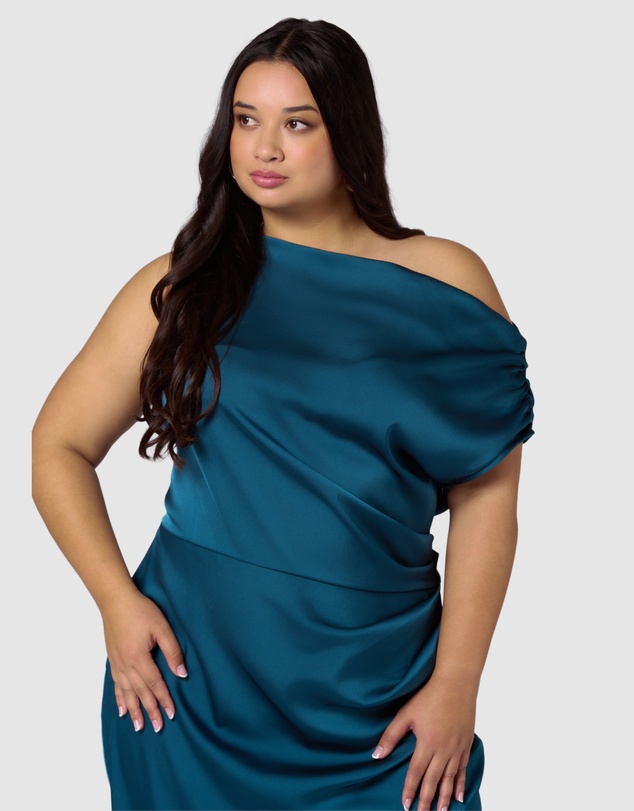 Pink Dusk by Curve Project - Infatuated Satin Maxi Dress