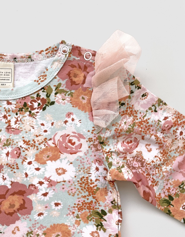 WITH LOVE FOR KIDS - Tulle Flutter Long Sleeve Top - Kids