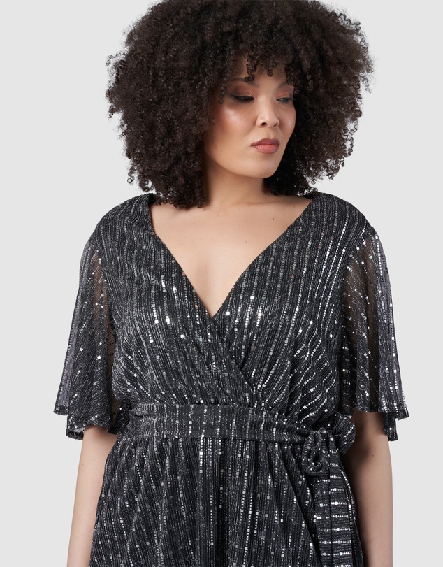 Pink Dusk by Curve Project - Glow Frill Hem Mini Dress