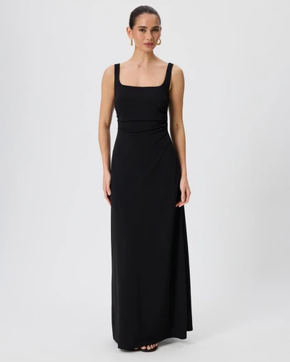 Tussah - Celine Square Neck Midi Dress With Side Ruching