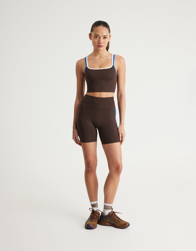 Upstate - Air Sculpt Strappy Layered Tank - Espresso