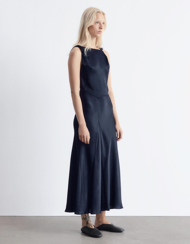 & Other Stories - Twist-Detail Satin Midi Dress