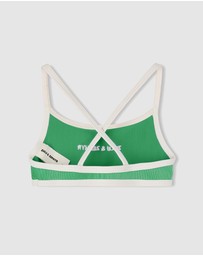 Zulu & Zephyr Mini - Mini Stripe Rib Logo Bikini Top - Kids-Teens