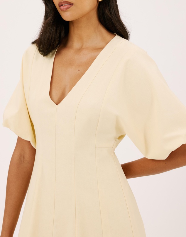 Atmos&Here - Ivy Short Sleeve Midi Dress In Cotton Linen Blend