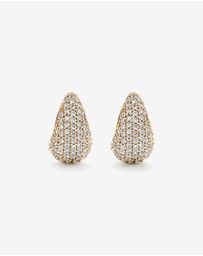 Michael Hill - Pavé Tapered Cubic Zirconia Stud Earrings in 18kt Vermeil
