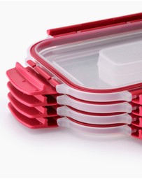 Joseph Joseph - Nest™ Lock 4-piece Rectangular Storage Container Set (Red)