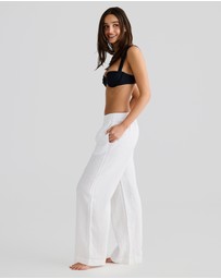 Vacay Swimwear - White Linen Pants