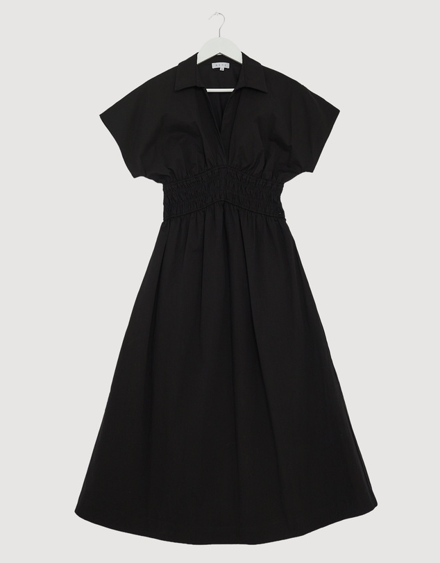 Revibe - Repaired AERE Carmine Shirred Waist Shirt Dress - AU 10