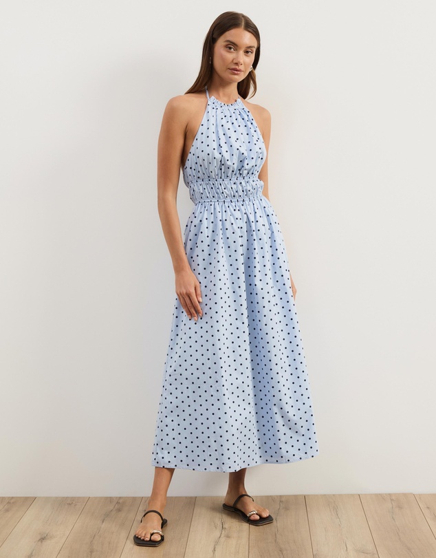 Atmos&Here - Georgia Cotton Poplin Halter Maxi Dress