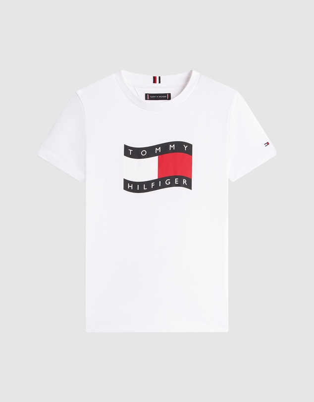Tommy Hilfiger - Boys Wavy Flag Jersey Crew Neck T-Shirt - Teens