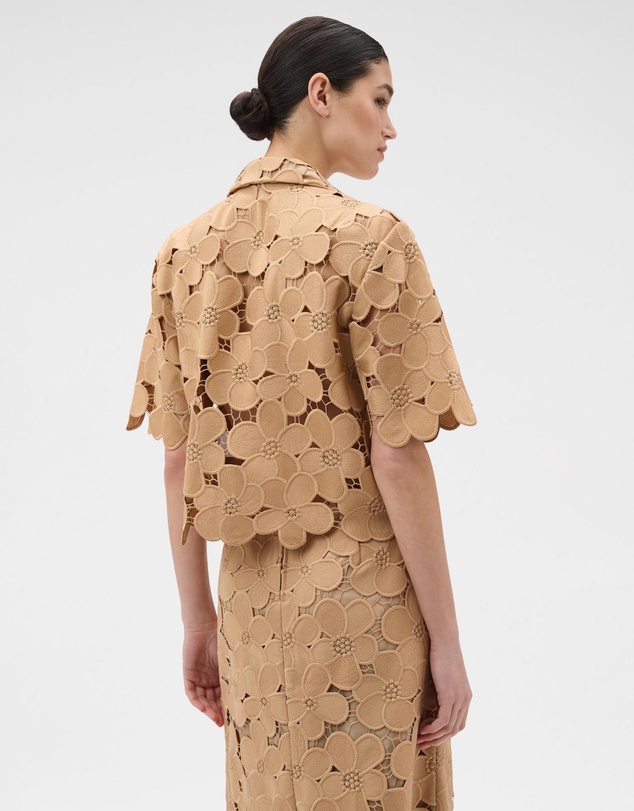 Oroton - Poppy Lace Crop Shirt