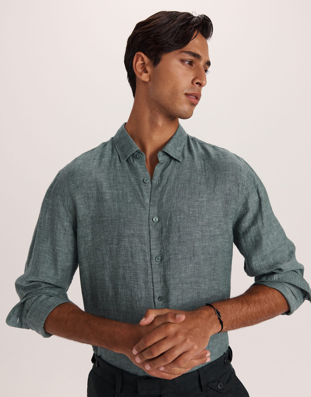 SABA - Anderson Long Sleeve Classic Linen Shirt
