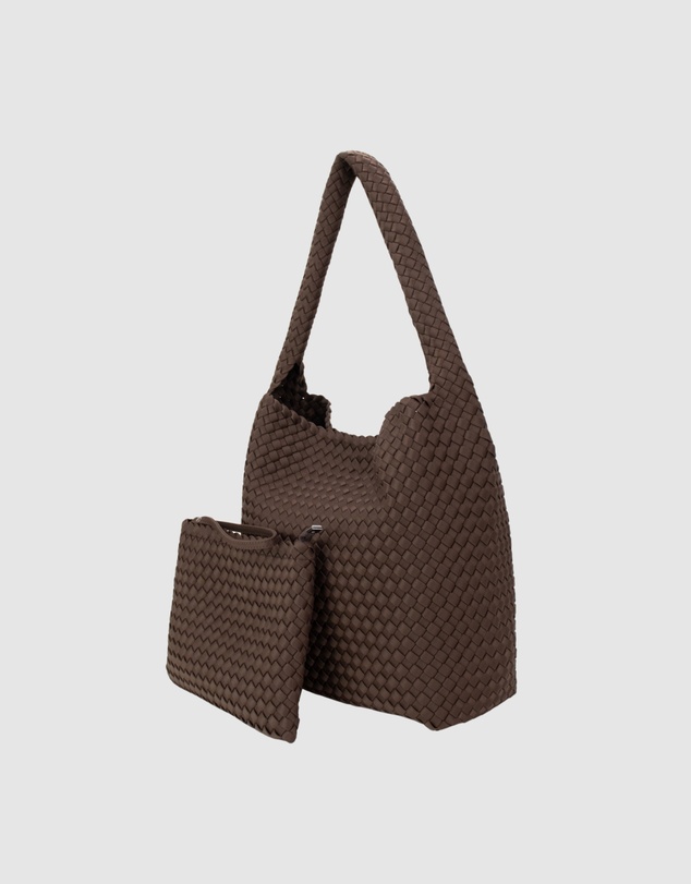 Chuchka - Woven Neoprene One Shoulder Tote Choc