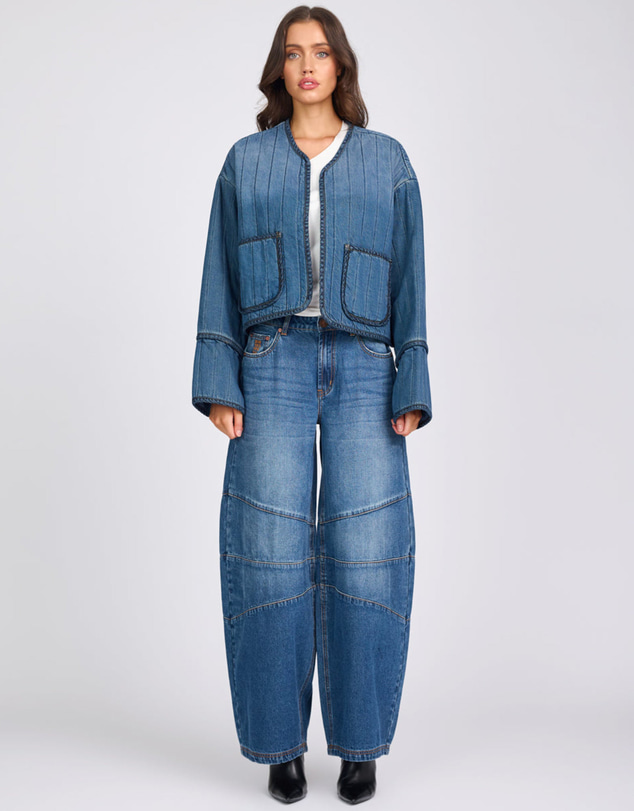 ONE TEASPOON - Denim Wadded Jacket - Deep Pacifica Blue