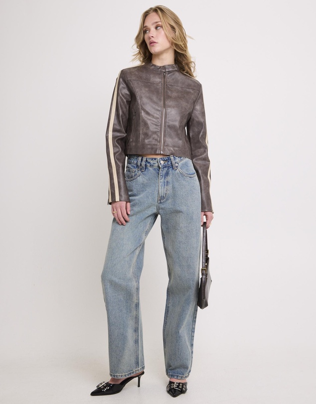 Insight - Ryda Leather Look Moto Jacket