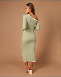 Petal & Pup - Milan Off Shoulder Midi Dress - Sage