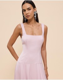 CHANCERY - Serena Drop Waist Square Neck Maxi Dress