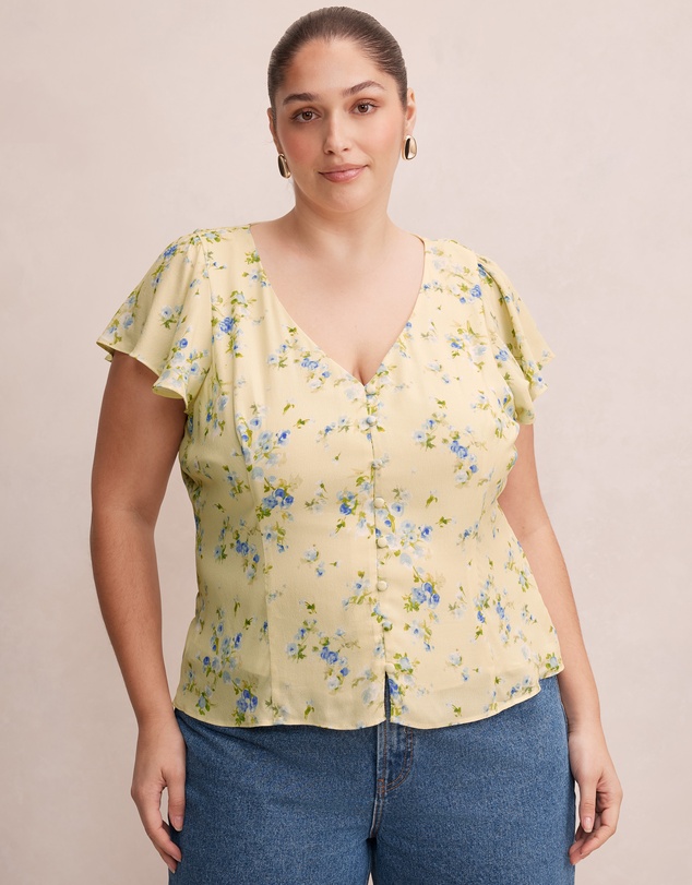 Forever New Curve - Daphne Curve Flutter Blouse